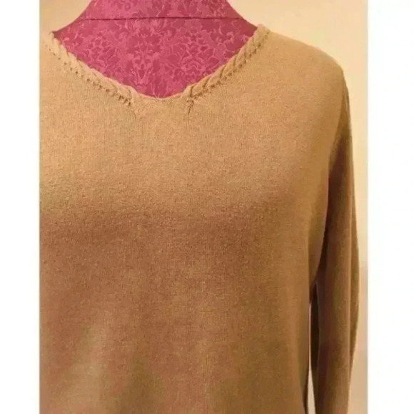 J Jill Womans Sweater Size medium Brown V Neck - Picture 2 of 5